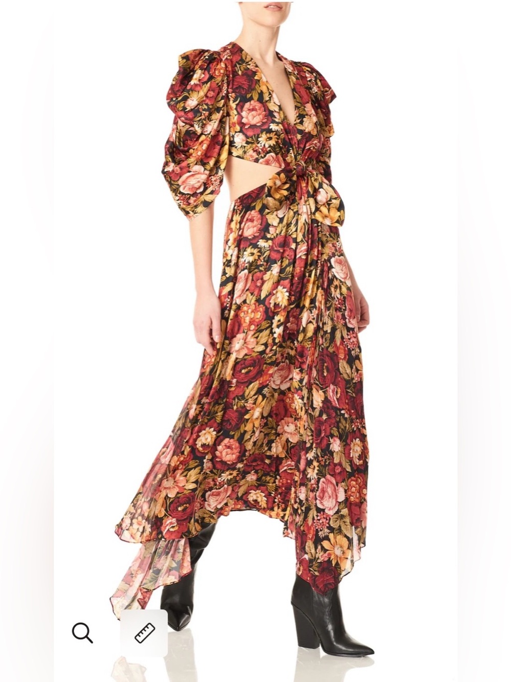 Amur Aspen Dress Floral Tie-Front Maxi Dress 100% Silk Sz 6 NWT